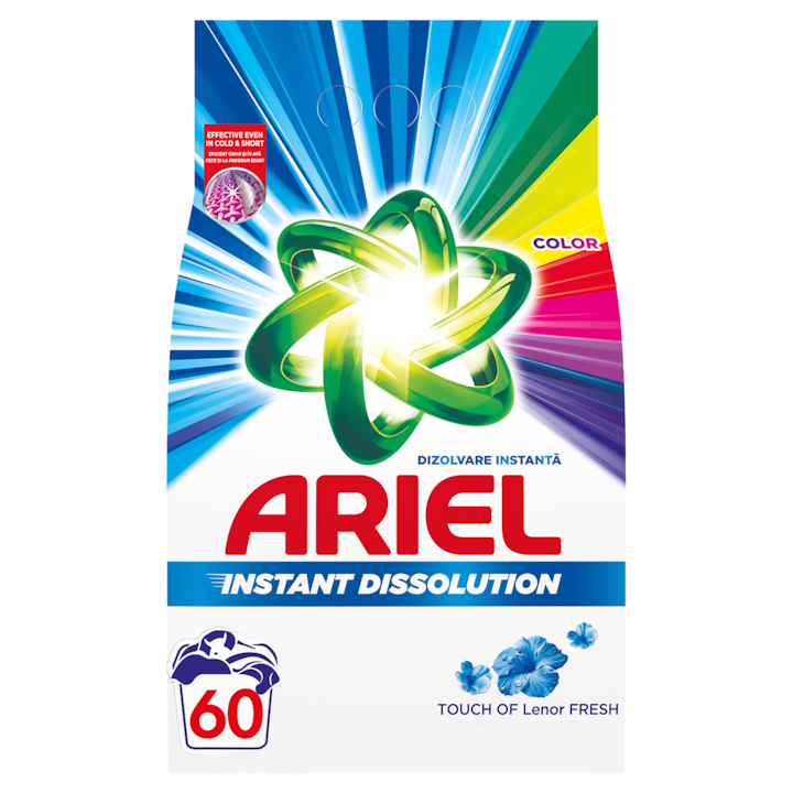 Прах за пране Ariel Touch of Lenor Fresh Color, 4.5 кг, 60 пранета