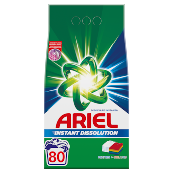 Detergent de rufe pudra Ariel White & Colors, 80 spalari