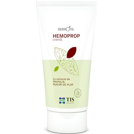 Crema antihemoroidala calmanta si protectoare Hemoprop, cu propolis, muguri de plop, lemn dulce, patlagina, DermoTis, 50ml, Tis Farmaceutic
