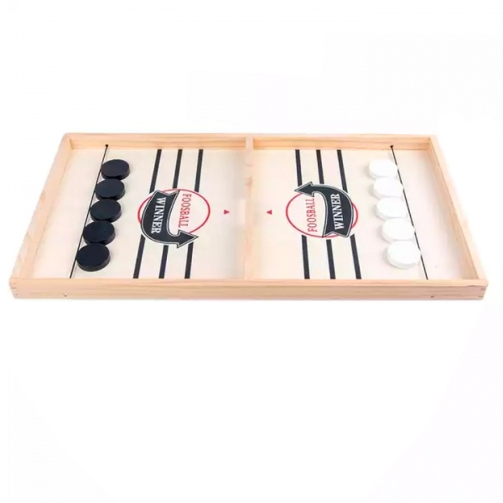Joc interactiv pentru copii AliBibi® Pucket Game Large size, Hokey Slide, Foosball din lemn