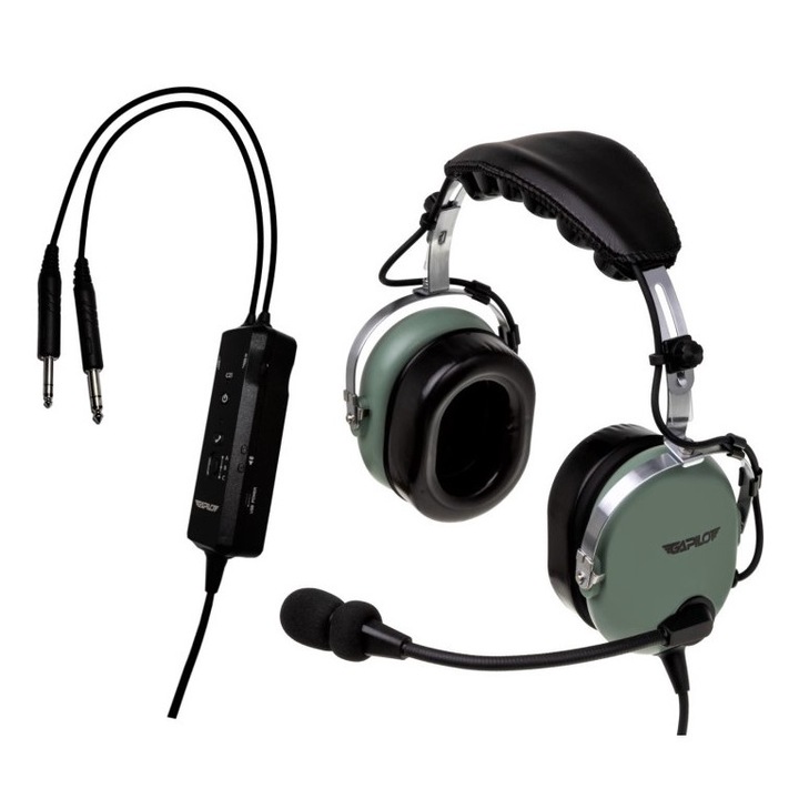 Авиационни слушалки, Gapilot, Bluetooth, Черни/Сиви