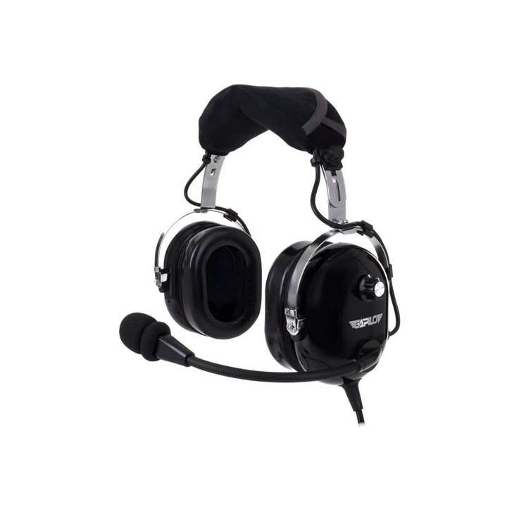 Casti de aviatie, Gapilot, 170 cm, Negru/ Gri