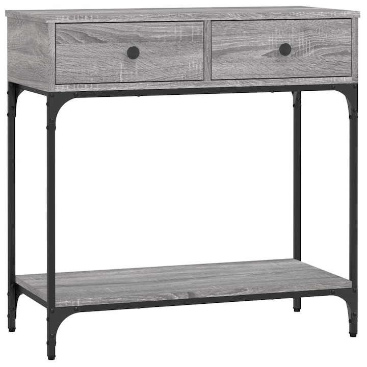 Конзолна маса vidaXL, Сив сонома, 75x34, 5x75 см, Инженерно дърво, 16 Kg