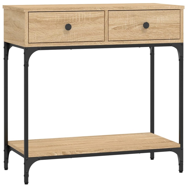 Конзолна маса vidaXL, Дъб сонома, 75x34, 5x75 см, Инженерно дърво, 15.5 Kg