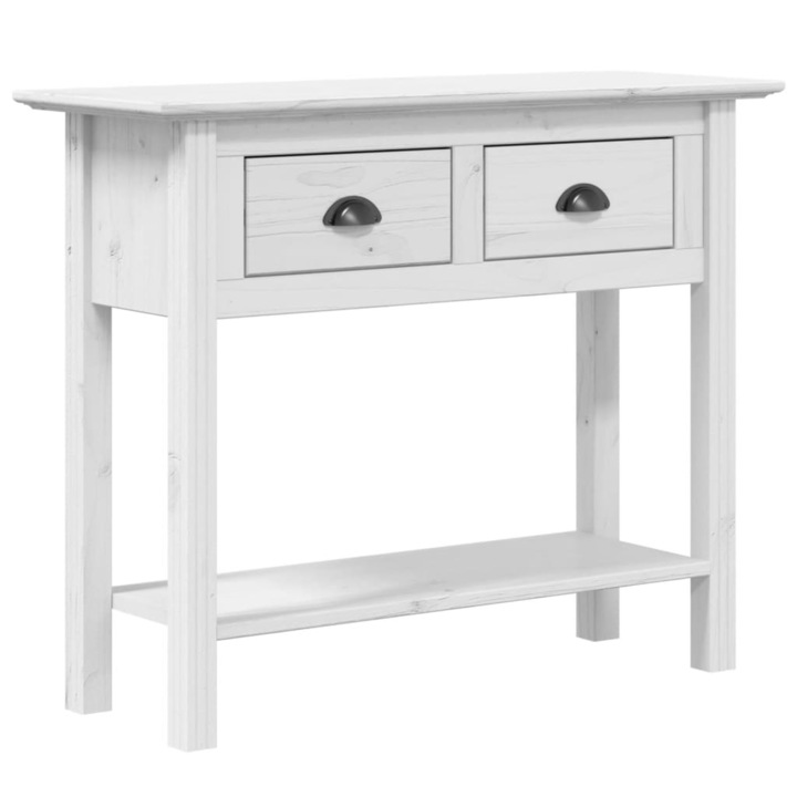 Конзолна маса BODO vidaXL, Бяла, 91x35x74 см, Бор масив, 13.8 Kg