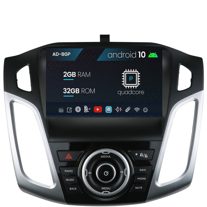 Navigációs autodrop Ford Focus 3 (2011-2019), Android 10, P-Quadcore, 2GB RAM, 32GB ROM, 9 hüvelyk - AD-BGP9002, AD-BGRKIT144