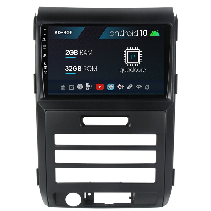 Navigációs autodrop Ford F150 (2008-2014), Android 10, P-Quadcore, 2GB RAM, 32GB ROM, 9 hüvelyk - AD-BGP9002, AD-BGRKIT139