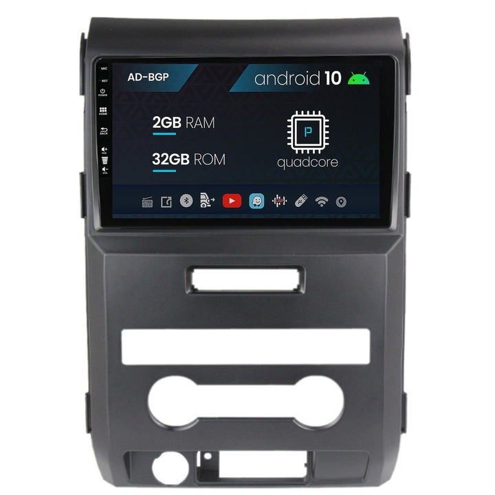 Navigációs autodrop Ford F150 (2008-2014), Android 10, P-Quadcore, 2GB RAM, 32GB ROM, 9 hüvelyk - AD-BGP9002, AD-BGRKIT138