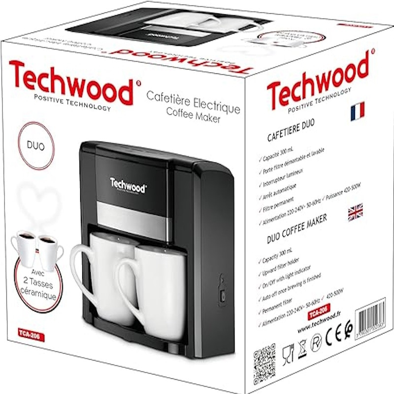 TCA 206 Techwood cafetiera DUO cu 2 cesti incluse