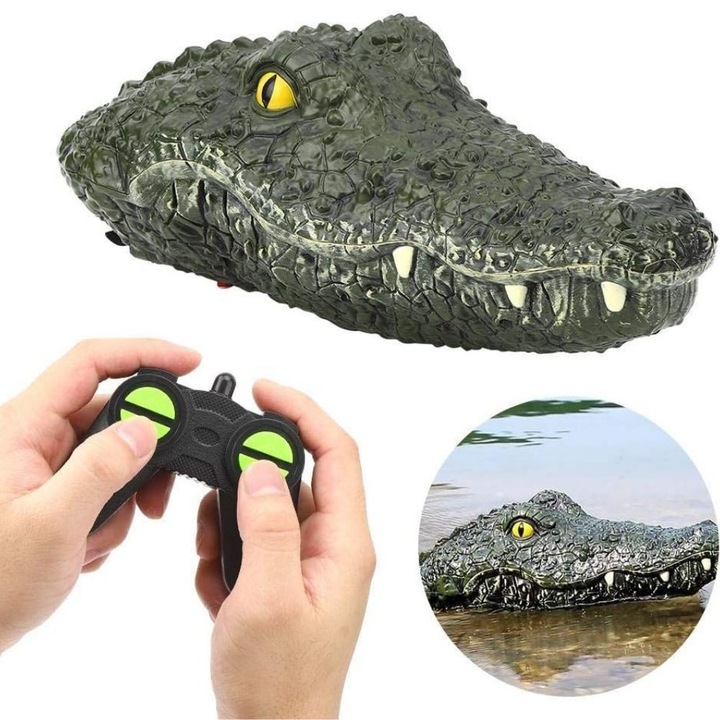 Cap de crocodil cu telecomanda, Verde