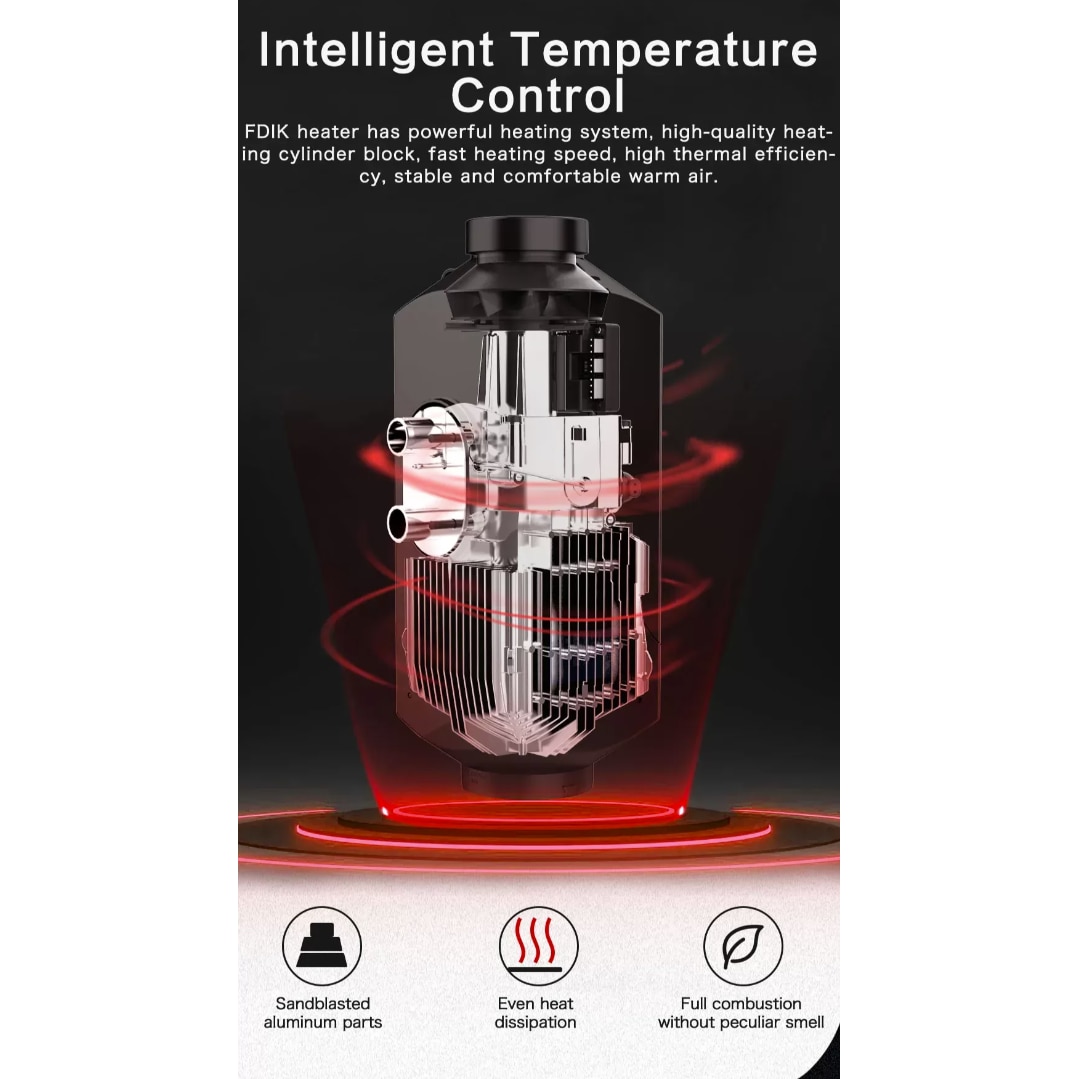 Суха дизелова печка за кола FDIK PP1, Мощност 900 - 2000 W, Напрежение ...
