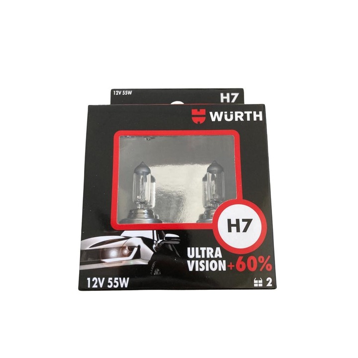 Set 2 becuri H7 Wurth ultravision +60%
