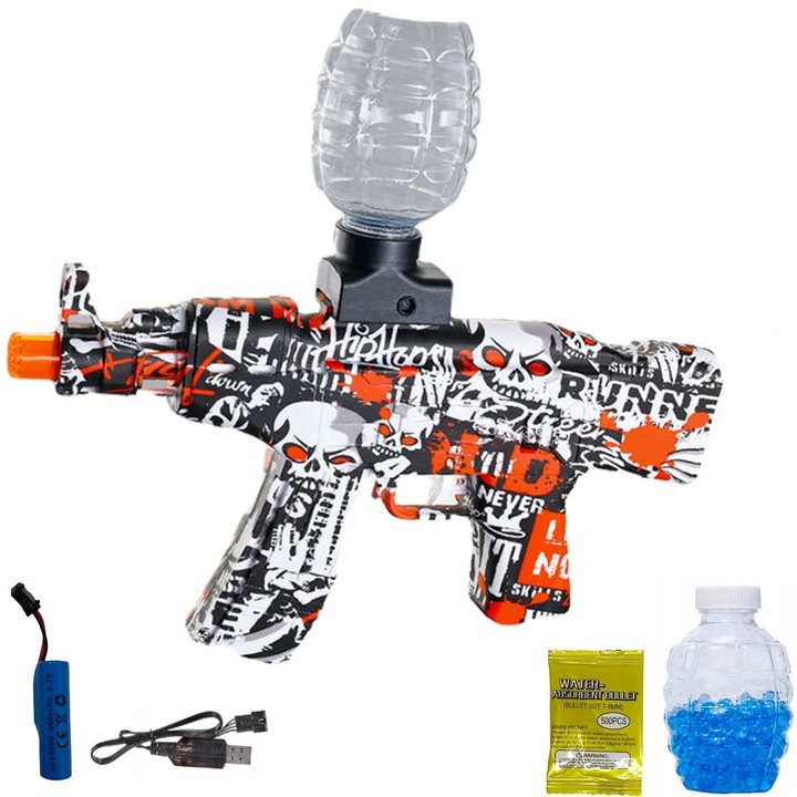 Set mitraliera automata/bile gel/accesorii M4, ABS, Multicolor