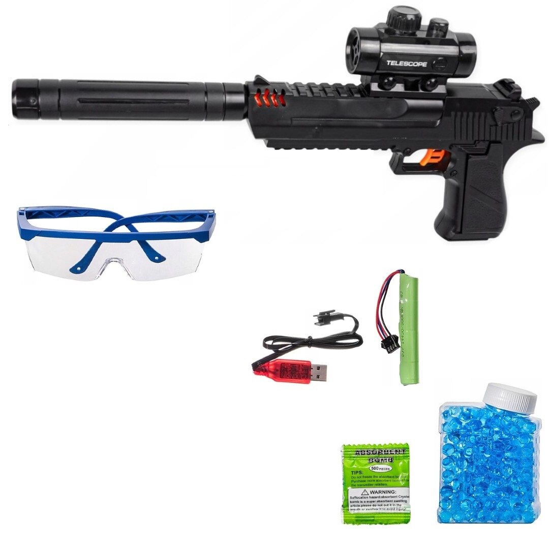 Set pistol automat/bile gel/accesorii DesertEagle QML 226, ABS