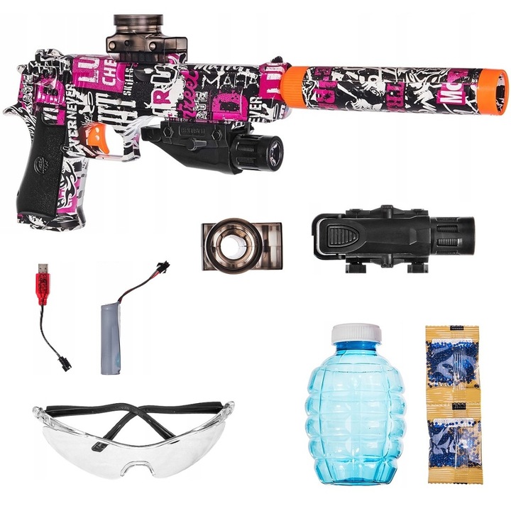 DesertEagle X506B automata pisztoly/gélgolyók/kiegészítő készlet, KYL, ABS, Multicolor