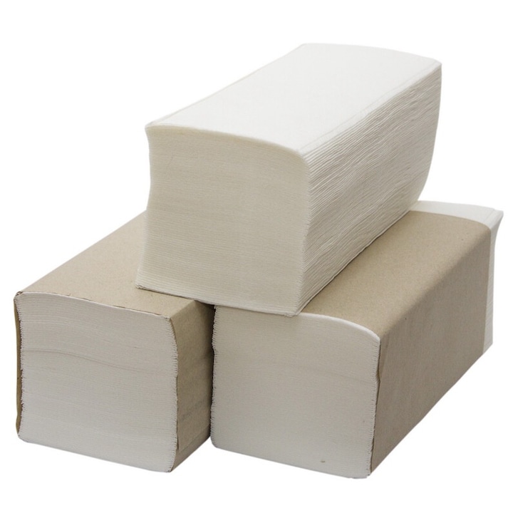 Set 5 pachete prosoape de hartie, tip Z fold, 2 straturi, 200 buc/pachet, 21x22 cm