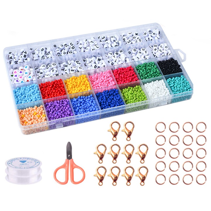 Kit margele copii, 64 Piese, BADU, 14 ani+, Multicolor