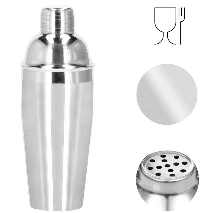 Set Cocktail Shaker Kit pentru barmani 750ml, KI21, 5 piese