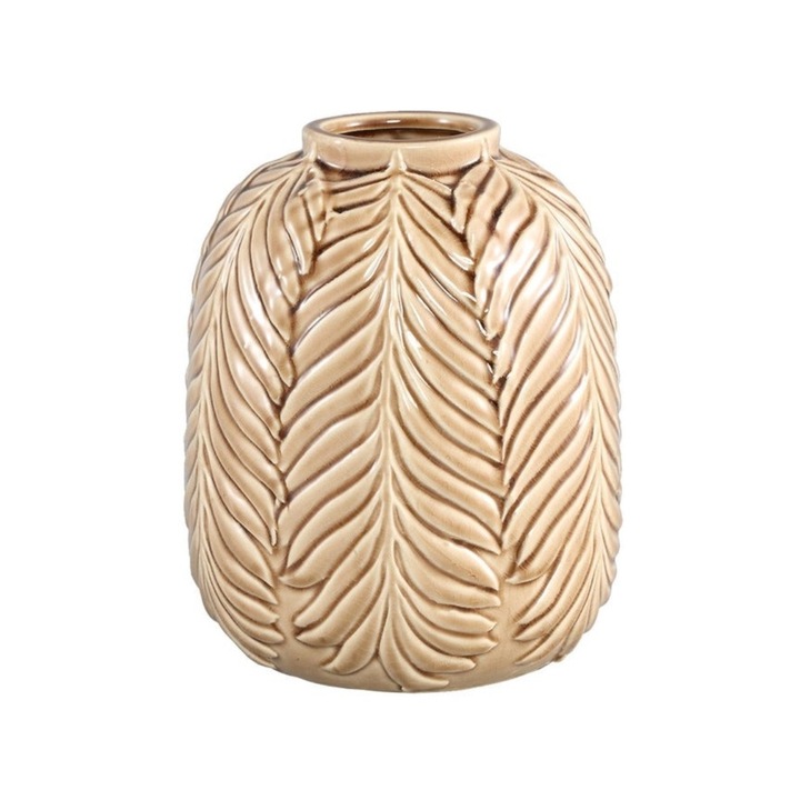 Vaza ceramica bej, 20cm