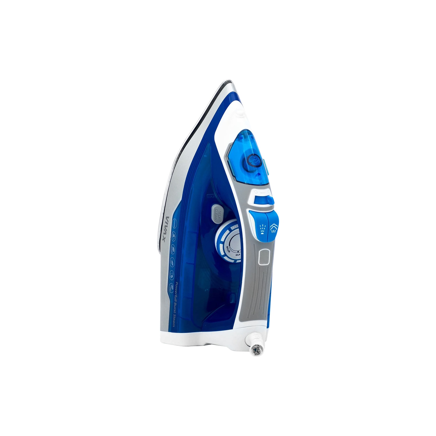 Fier de calcat cu abur Vivax IR-2200SS, Putere 2200W, termostat reglabil, rezervor de apa 320ml, Albastru