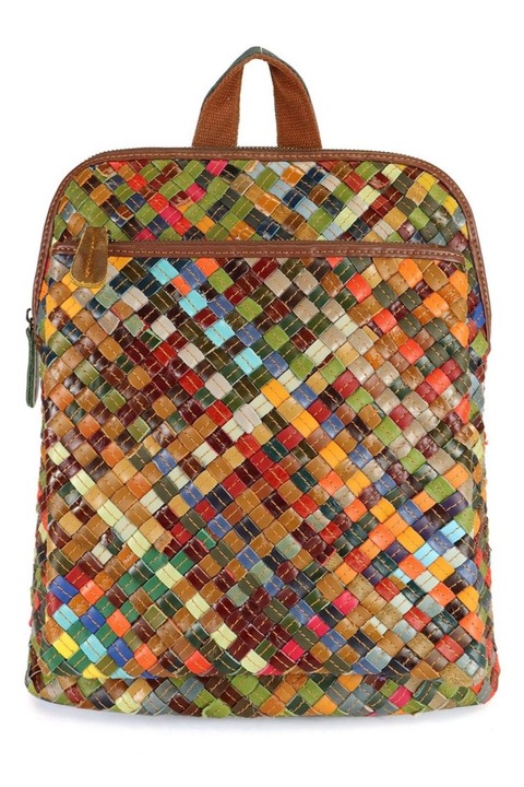 Rucsac dama din piele naturala multicolor