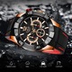 Мъжки часовник Lige Quartz Analog Casual Fashion Chronograph Black/Red