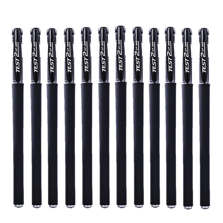 Комплект от 12 гел химикалки, черни