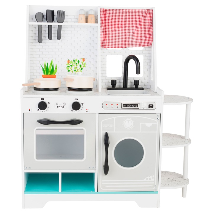 Bucatarie pentru copii din lemn Tiny Treats cu masina de spalat si accesorii