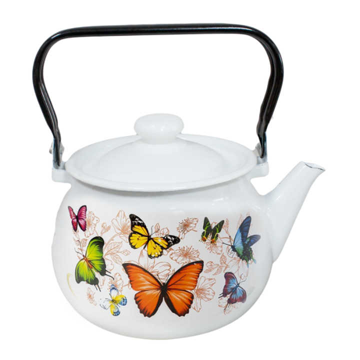 Ceainic PEPERUDA emailat cu capac 2L, otel carbon