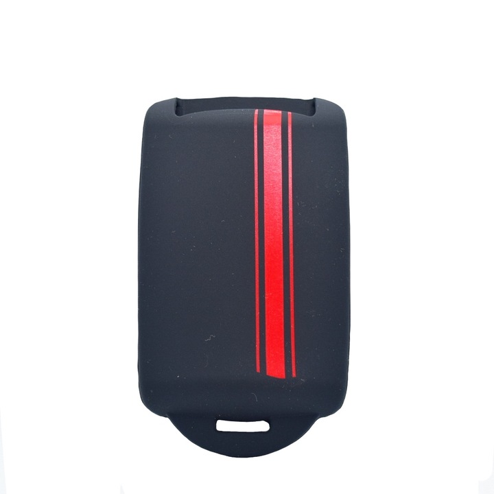 Калъф за автомобилен ключ, За Renault/Dacia, Червена лайсна, Черен