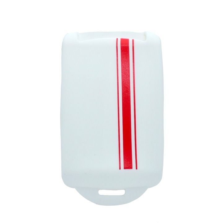Калъф за автомобилен ключ, За Renault/Dacia, Червена лайсна, Бял
