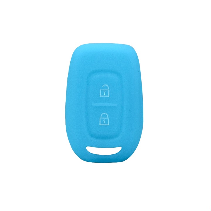 Калъф за ключ AUTOTOB®, Dacia Logan, Sandero, Duster, Spring, фосфоресциращо синьо