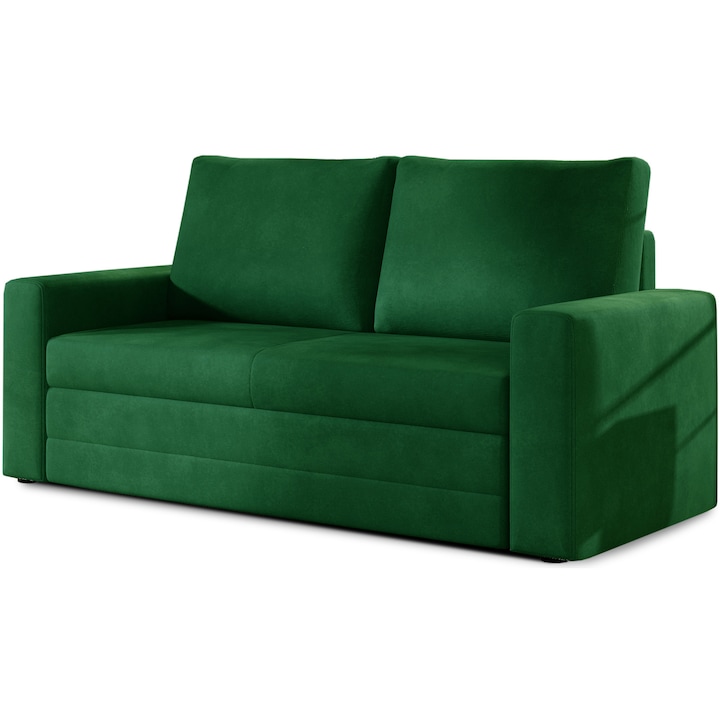 Canapea extensibila ELTAP Wave 2 locuri, verde inchis, 160x90x90 cm, cu cutie de depozitare WV_07