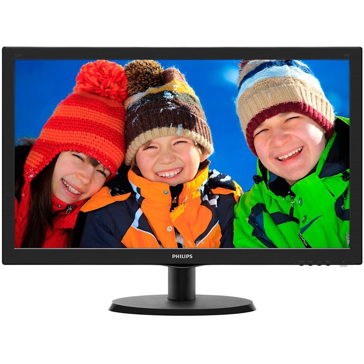 Monitor LED Philips 21.5", Wide, Full HD, Negru Lucios, 223V5LSB2/10