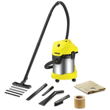 Aspirator multifunctional Karcher MV3 Premium Car Kit, Aspirare umeda si uscata, 17 l, Furtun 2 m, 1000 W, Sac filtru din hartie, Functie de suflare, Galben/Negru Aspirator multifunctional Karcher MV3 Premium Car Kit, Aspirare umeda si uscata, 17 l, Furtun 2 m, 1000 W, Sac filtru din hartie, Functie de suflare, Galben/Negru