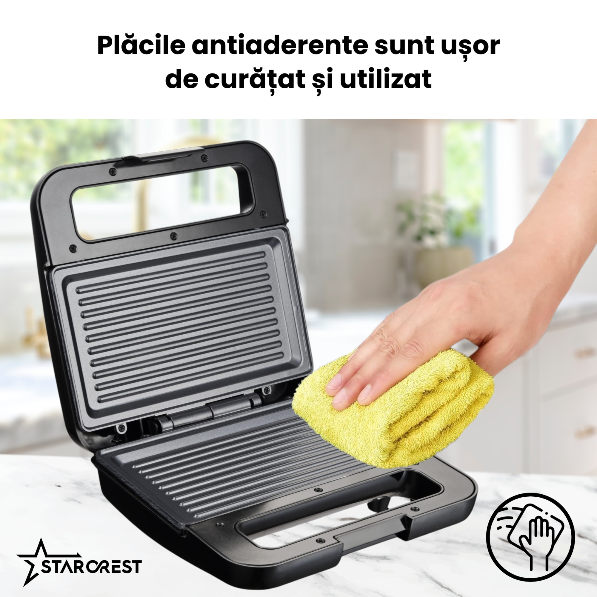 Starcrest STARCREST SSM-2130IX Panini Grill szendvicssütő, 750 W, LED jelzőfény ...