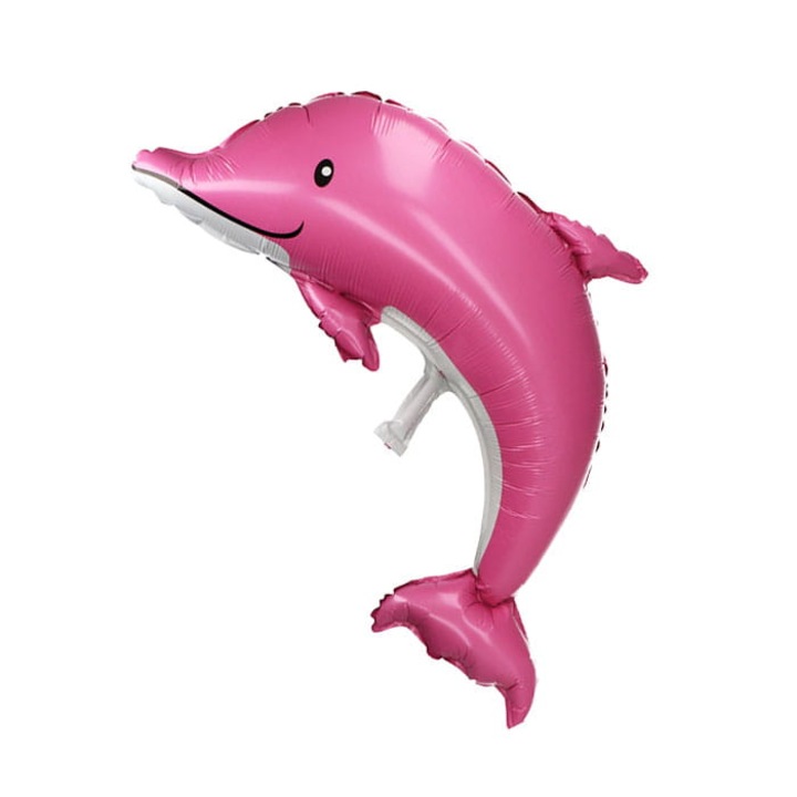 Rózsaszín delfin fólia lufi, 22 inch