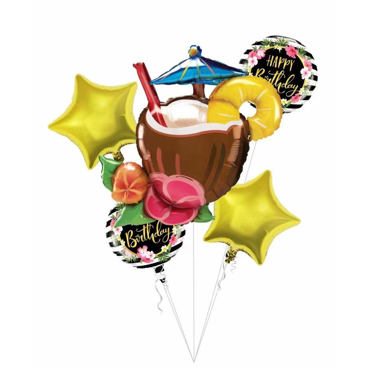 5 db-os léggömb szett "HAPPY BIRTHDAY", Kókusz, 01040