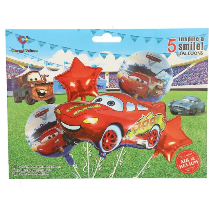 5 db-os lufi készlet, Autók, alufólia, tarka