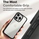Optim Design tok Apple iPhone 15 Pro Max készülékhez, Fusion Smart Protection, Ütésgátló, Extra markolat textúra, Leesésgátló, Katonai minőségű védelem, Fekete átlátszó