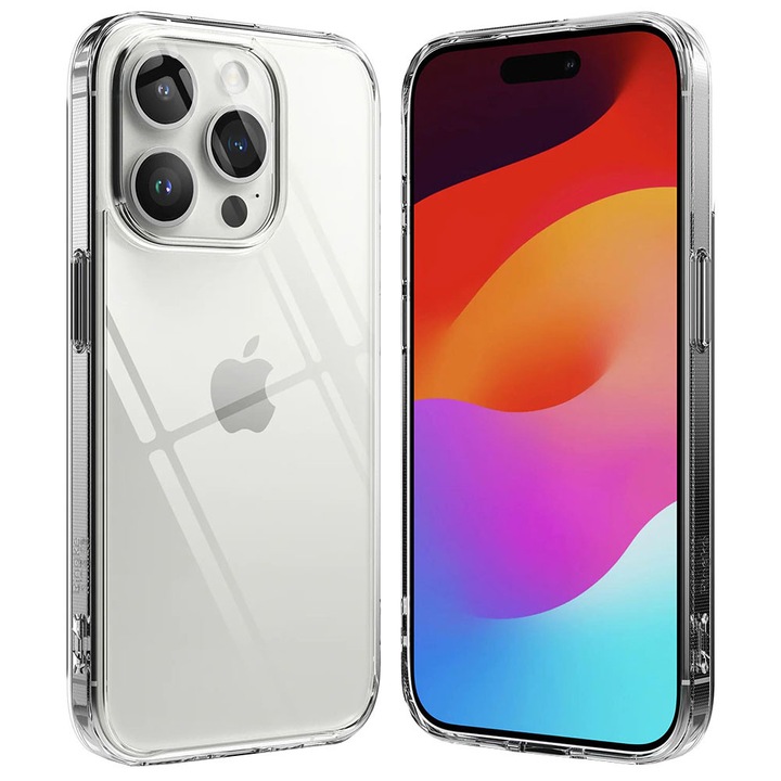 Husa Optim Design pentru Apple iPhone 16 Pro, Fusion Smart Protection, Anti-Impact, Extra Grip Texture, Anti-Drop, Military-Grade Protection, Clear