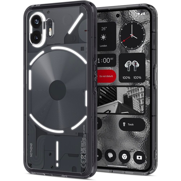 Ultra Hybrid Protective Case for Nothing Phone 2, силикон TPU, термопластичен полиуретан, ултра безопасна камера, оптимално решение, прозрачен