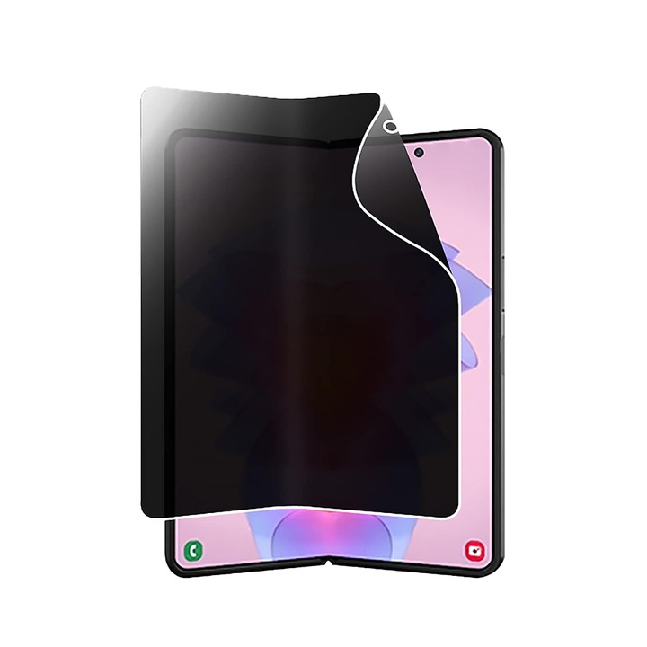 Протектор Privacy, Хидрогел, Съвместим със Samsung Galaxy Z Fold 5, Anti-spy, Full Screen, Full Cover, HD Clarity, Черен