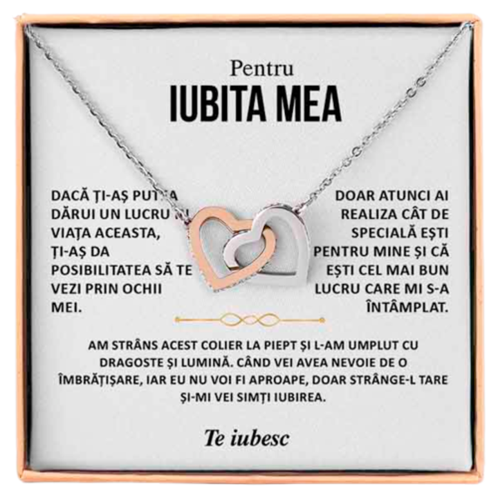 Colier pentru iubita mea - cu Inimi Impletite CHLOE HEARTS