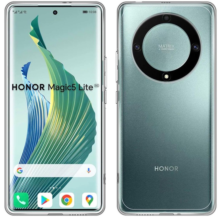 Кейс за Honor Magic 5 Lite 5G Slim Anti-Shock, прозрачен