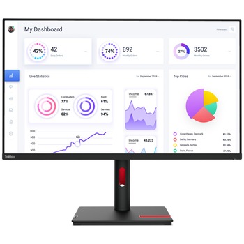 Monitor LED Lenovo ThinkVision T32p-30, 31.5", UHD, 4ms GTG, Black