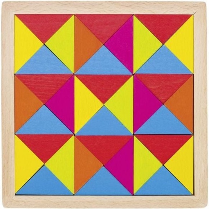 Triunghiuri Mozaic, Goki, Lemn, Multicolor