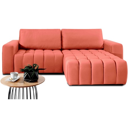 Canapea/Coltar extensibila ELTAP Bonett 3 locuri, dreapta, orange, 250x175x92 cm, cu cutie de depozitare BON_54