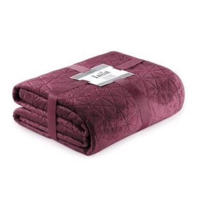 Кувертюра за легло, AmeliaHome LAILA, Кадифе, 240x260 см, Виолетов