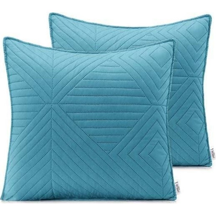 Комплект от 2 възглавници, Ameliahome, Син, 45 x 45 см